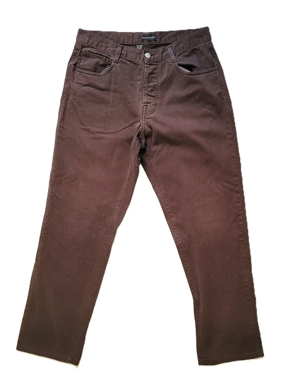 Banana Republic Stretch Brown Pants Men's 33x30 Cotton Casual 5 Pocket